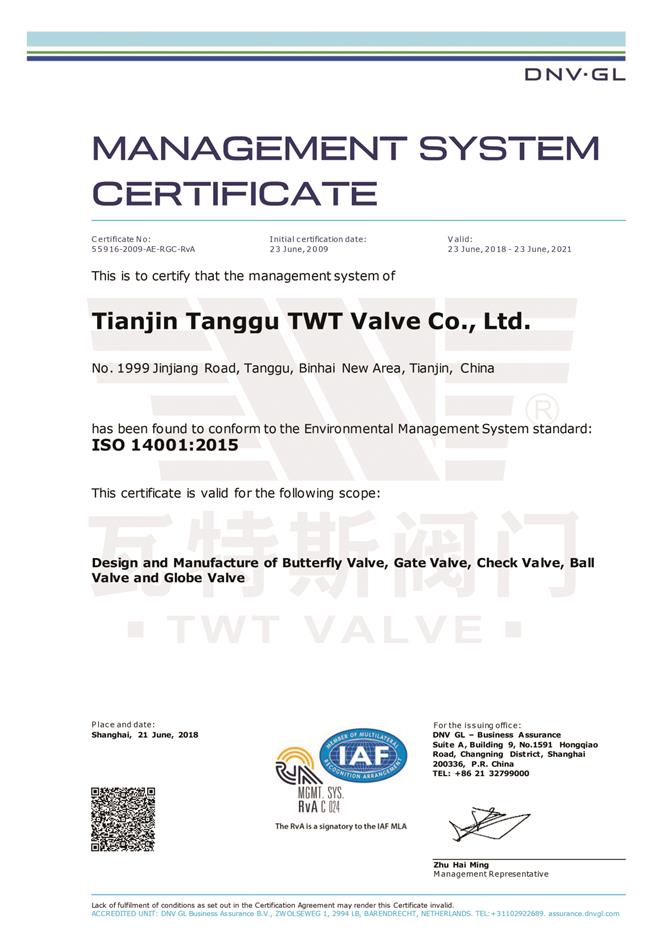 ISO14001:2015環境體係認證英(yīng)文(wén)