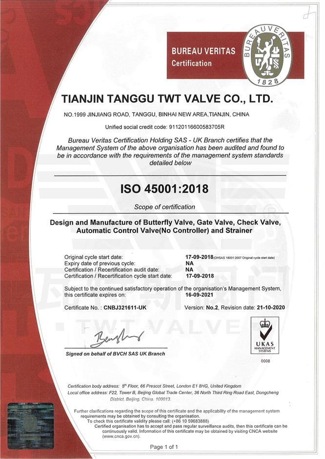 ISO-45001必維認證英（yīng）文